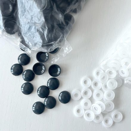 Mini tükörgomb, 500 db / csomag, antracit