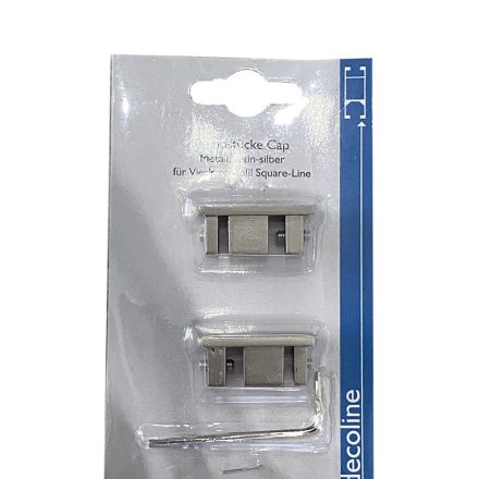 Square - Line, rövid végzáró, Inox, 2 db / csomag