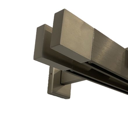 Square-Line karnis szett, 2 soros,  160 cm, széles végzáróval , Inox