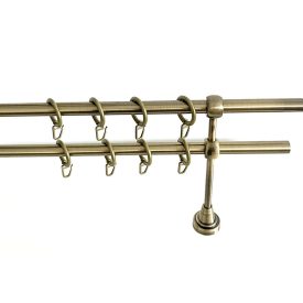    16mm AMERIKA függönykarnis, végzáró nélküli, 2 soros , Óarany színben