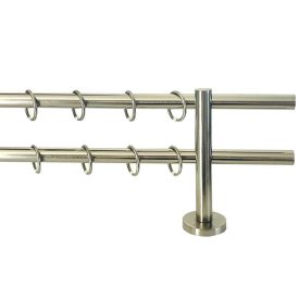   16mm EURÓPA függönykarnis, végzáró nélküli 2 soros , Nemesfém színben