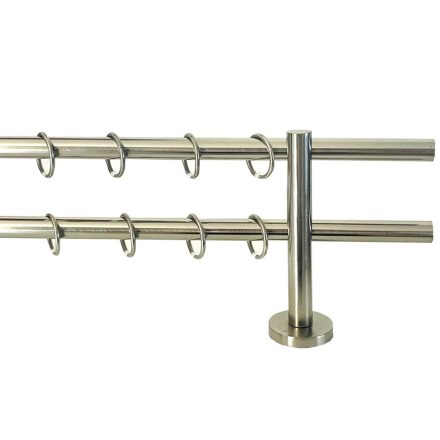 16mm EURÓPA függönykarnis, végzáró nélküli 2 soros , Nemesfém színben