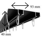 Mennyezeti sín, íves előlapos, 2 soros, egységcsomaggal, alumínium, Antracit színű, 200 cm
