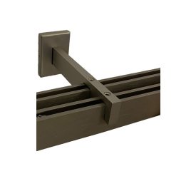    Square-Line karnis, 2 soros kivitelben, végzáró nélkül, Inox színben, rövid dupla tatróval