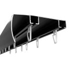 Mennyezeti sín, íves előlapos, 2 soros, egységcsomaggal, alumínium, Antracit színű, 240 cm