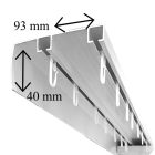 Mennyezeti sín, íves előlapos, 2 soros, egységcsomaggal, alumínium, Fehér, 180 cm