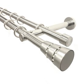   19 mm France, 2 soros MONTIPELLIER, karnis szett, INOX színben, 160 cm