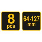 VOREL Körkivágó készlet, 8 részes, (64-127 mm)