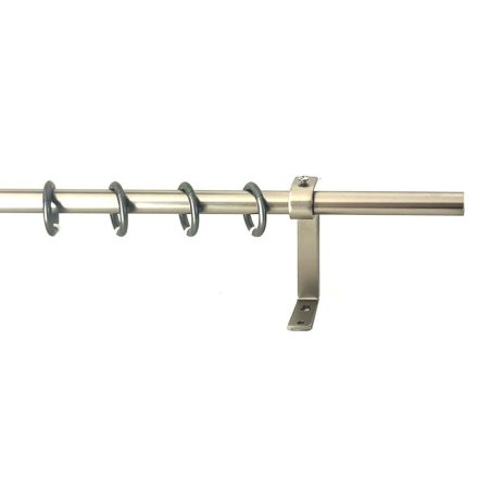 16mm PANNONIA függönykarnis, végzáró nélküli 1 soros , Nikkel - Matt színben