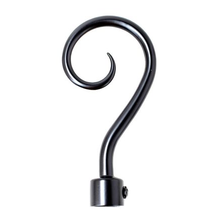 16mm PANNONIA karnishoz végzáró, Sopron, fekete, 2 db / csomag