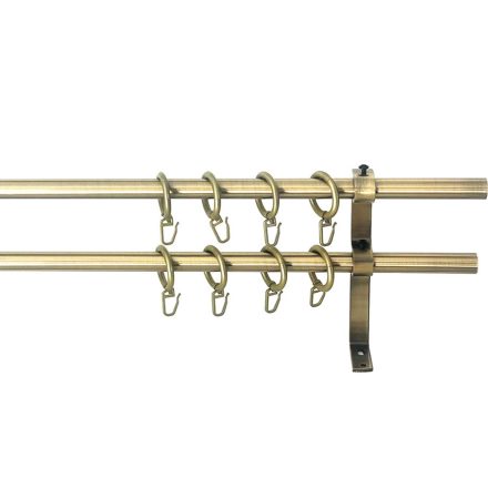  16mm PANNONIA függönykarnis, végzáró nélküli, 2 soros , Óarany színben