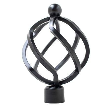 16mm PANNONIA karnishoz végzáró, Szeged, fekete, 2 db / csomag