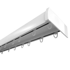   Mennyezeti sín, íves előlapos, 2 soros, egységcsomaggal, alumínium, Fehér, 300 cm