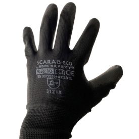 Szerelő kesztyű, fekete színben, méret 10