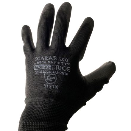 Szerelő kesztyű, fekete színben, méret 10