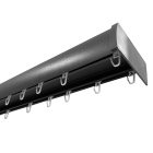 Mennyezeti sín, íves előlapos, 2 soros, egységcsomaggal, alumínium, Antracit színű, 180 cm