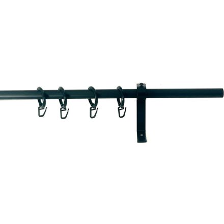 16mm PANNONIA függönykarnis, végzáró nélküli 1 soros , Fekete színben